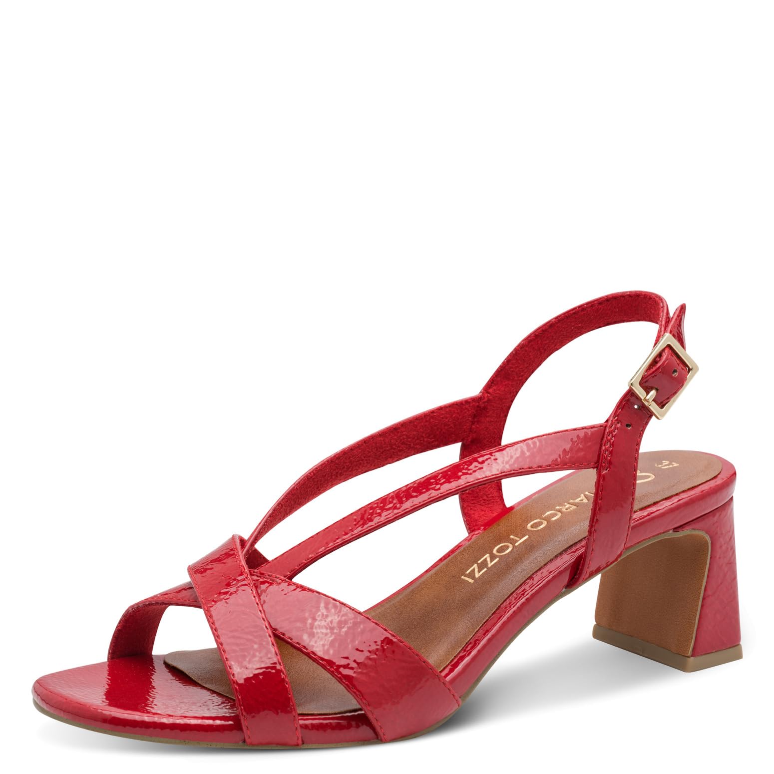 MARCO TOZZI Women's Sandal soft Feel Me Footbed soft Lining Versatile, red (RED PATENT), 4.5 UK