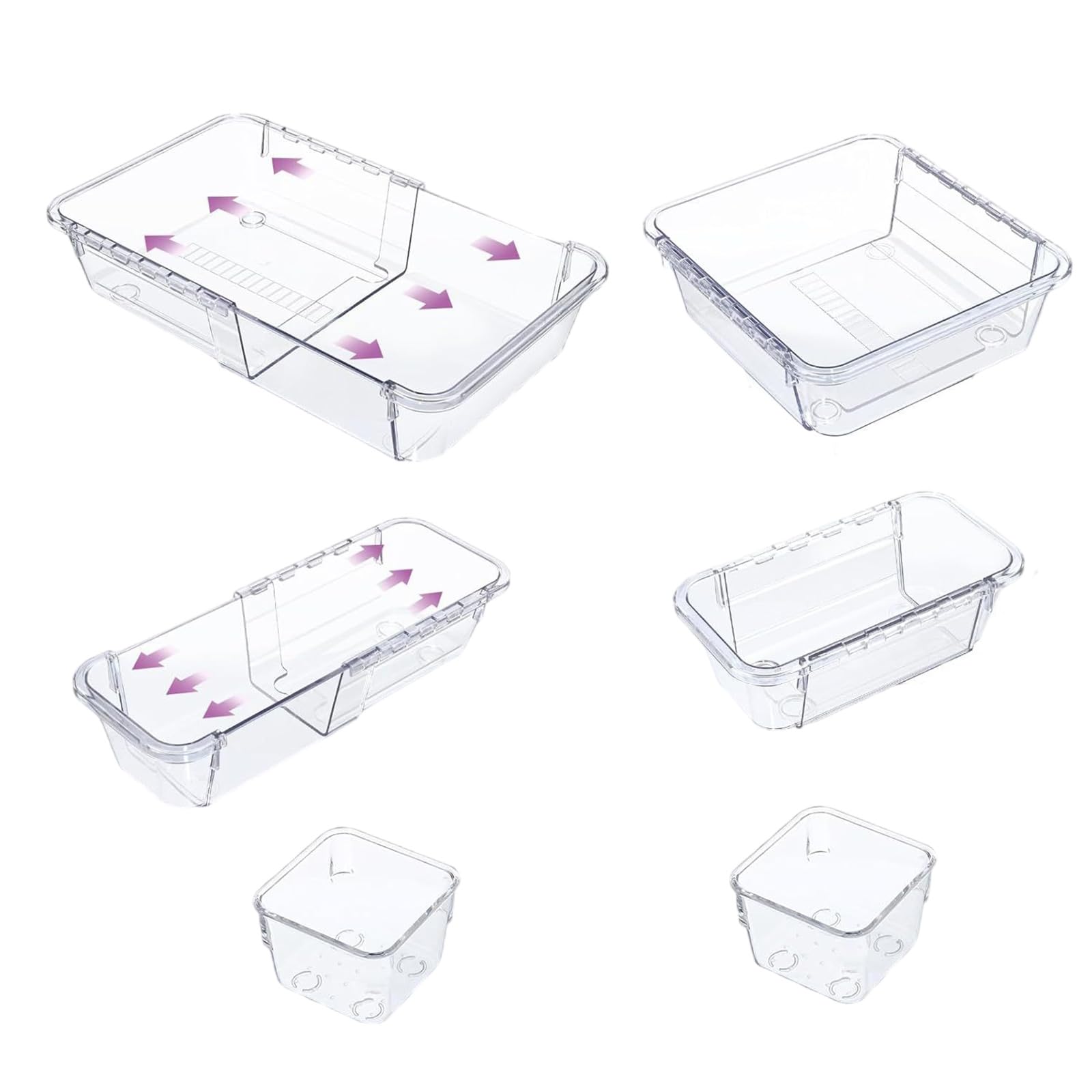 Buxuaaaa Drawer Storage Tray Adjustable Compartment Organizers Sturdy Designs for Cosmetics Tools Stationery Kitchen Utensils Organizers