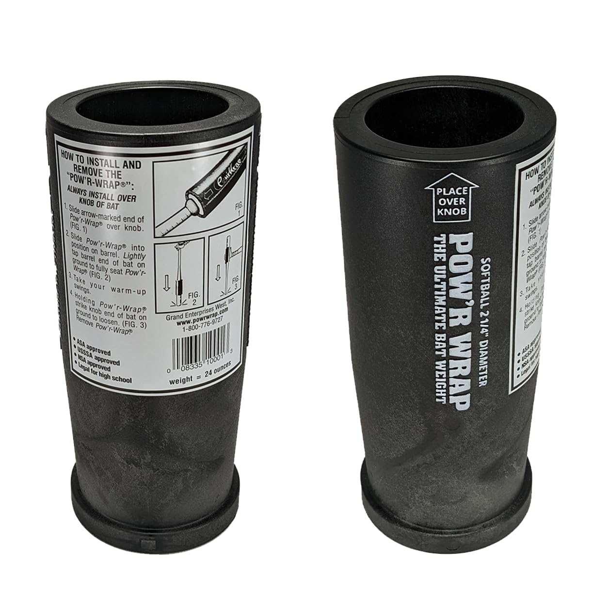Pow'r Wrap - Peso de Bate para Softball, 24 onzas, Color Negro