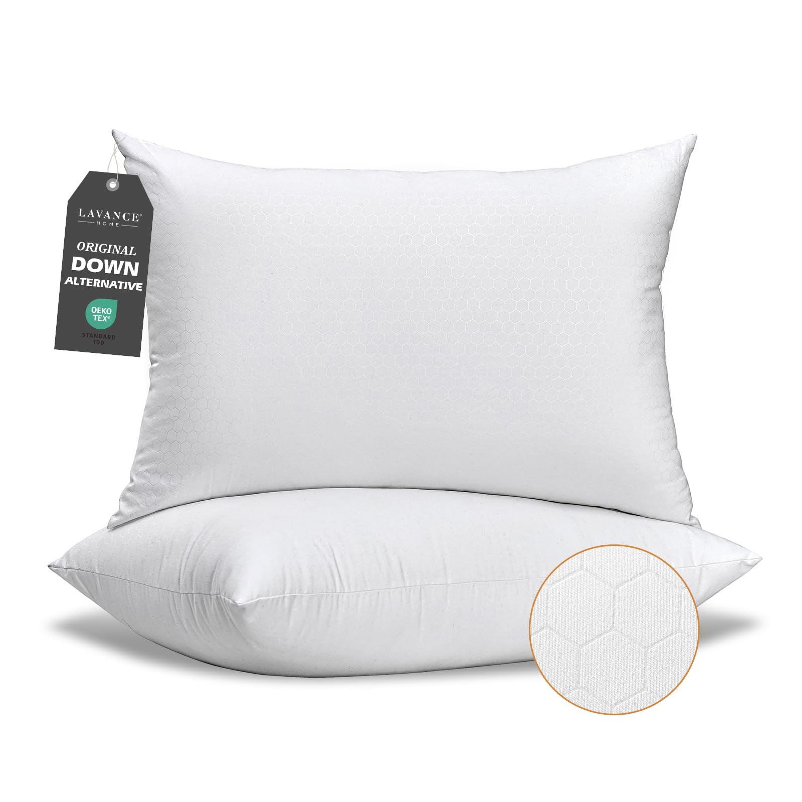 LAVANCE 2 Pack Luxury Hotel Fluffy King Sleeping Pillows | Brand