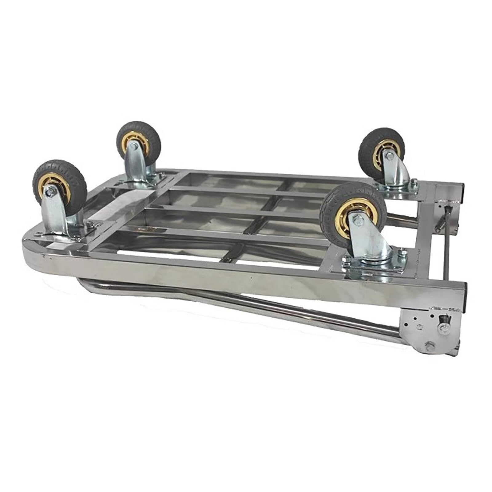 Carretilla de mano plegable con tubo cuadrado, plataforma de acero inoxidable, carrito de transporte plegable para un fácil transporte (75 x 50 x 90 cm) - Sackkarre resistente para suministros de