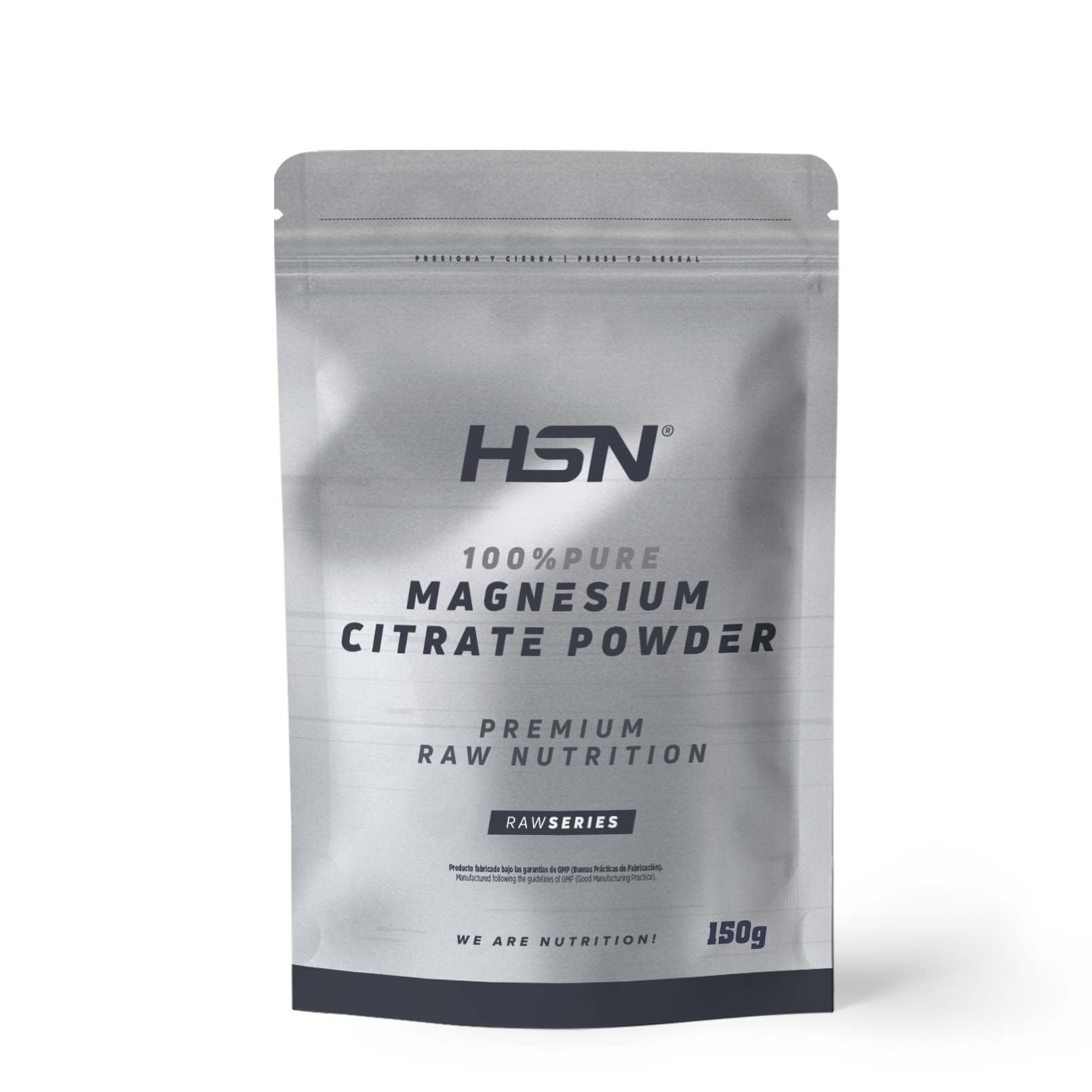 HSN Citrato de Magnesio en Polvo (310mg Mineral Elemental) | Sabor Neutro 150g = 75 Servicios | 100% Puro Magnesio Sin Añadidos ni Excipientes | No Incluye Dosificador | No-​GMO, Vegano, Sin Gluten