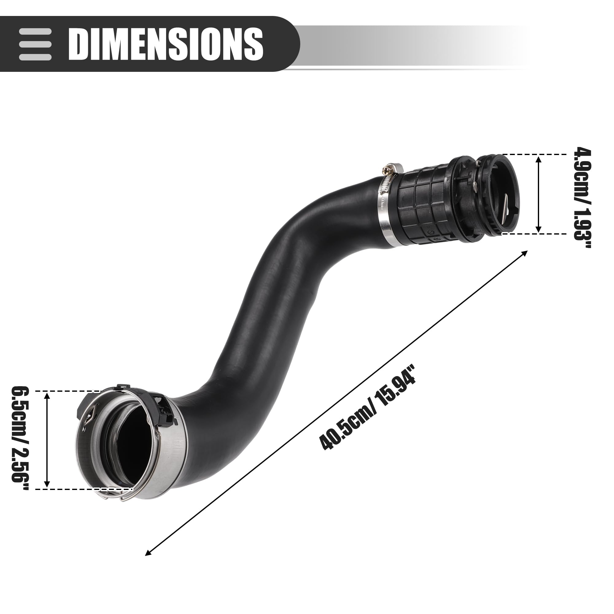 Motoforti Tubo de manguera de admisión de filtro de aire del motor, manguera de admisión de aire, para Chevry Cruze 2016-2019, goma, con abrazadera, n.º 13374646, color negro