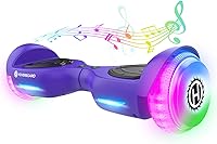 Vista 1 de Hoverboard con altavoz de música, ruedas LED de 6.5 pulgadas, luces de auto equilibrio, alcance máximo de 5/6 millas y 6.2 mph alimentado por motor