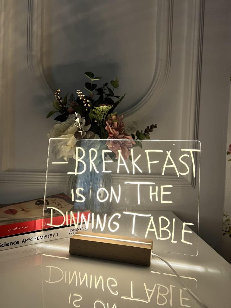 BPA® Acrylic Dry Erase Board with Light Up Creative Led Night Lamp 29X20X0.3CM