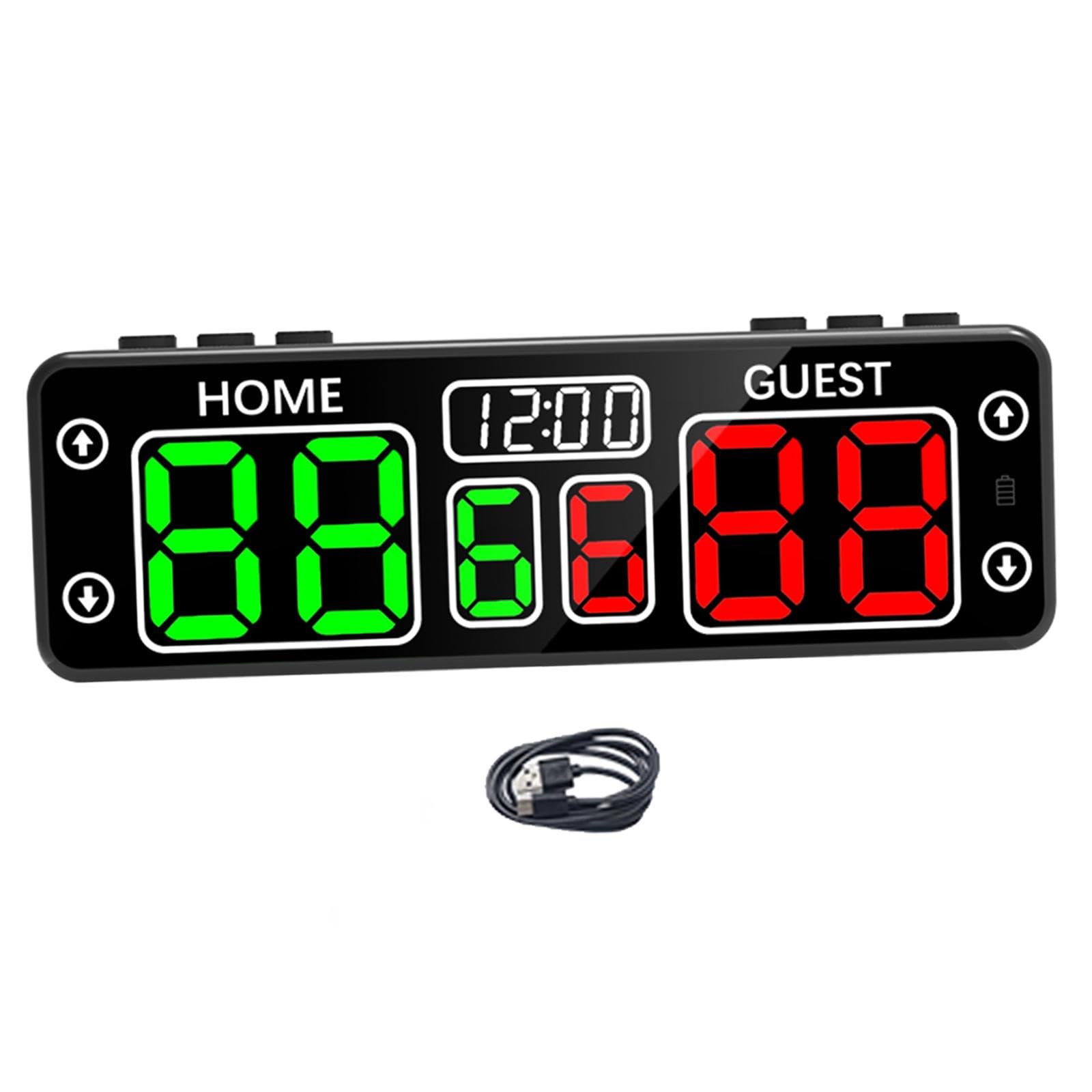 Elektronische Anzeigetafel Tragbares Digitales Punktetafel LED Tischanzeige Scoreboard Sportzählgerät Multifunktional für Tischtennis Basketball Volle