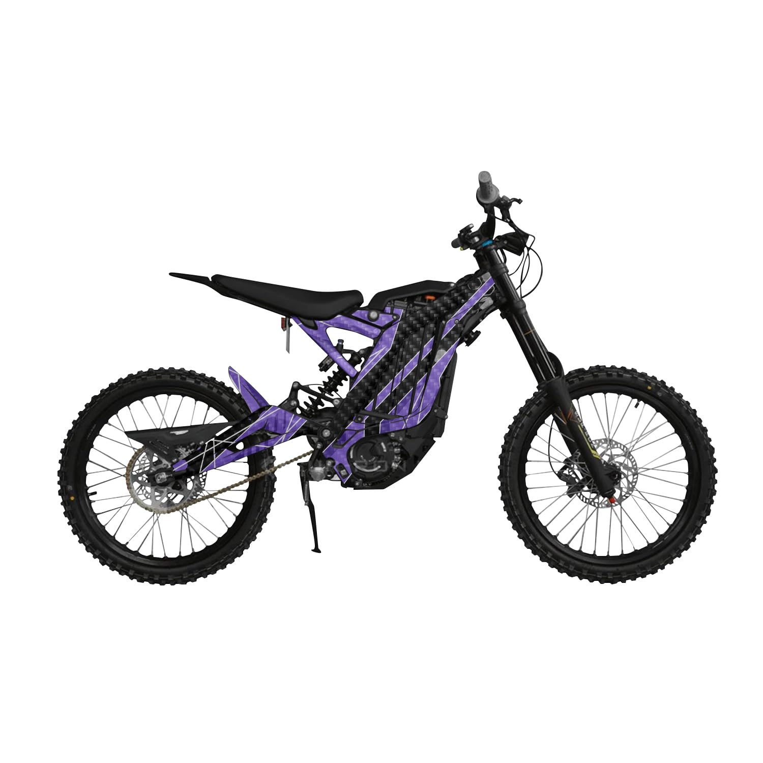 Carbon Fiber Surron Light Bee Graphics Kit Wrap - Racing Chaos Purple - Sur-Ron Skin - Premium 3M Vinyl Protective Wrap Decal Cover - Easy to Apply | Crafted in The USA by MightySkins