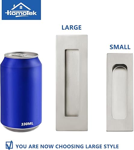 Miniatura 4 de HOMOTEK Paquete de 2 manijas de puerta corrediza de armario de 6 pulgadas, manijas grandes rectangulares empotradas, manijas de puerta de