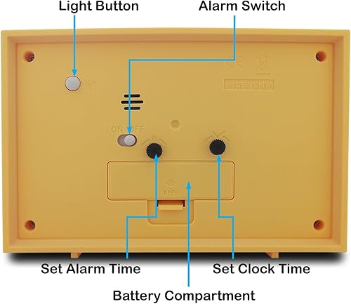 Miniatura 3 de Königswerk Reloj despertador analógico, reloj pequeño silencioso de 6 pulgadas sin tictac con luz nocturna, funciona con pilas, diseño simple para