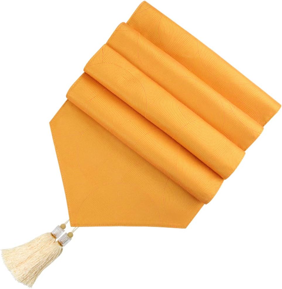 Tassel Table Runner Jacquard Light Blue Modern Solid Color Placemats for Coffee Shoe Bed Dresser Tv Cabinet Dinner Decoration-yellow-35x228cm