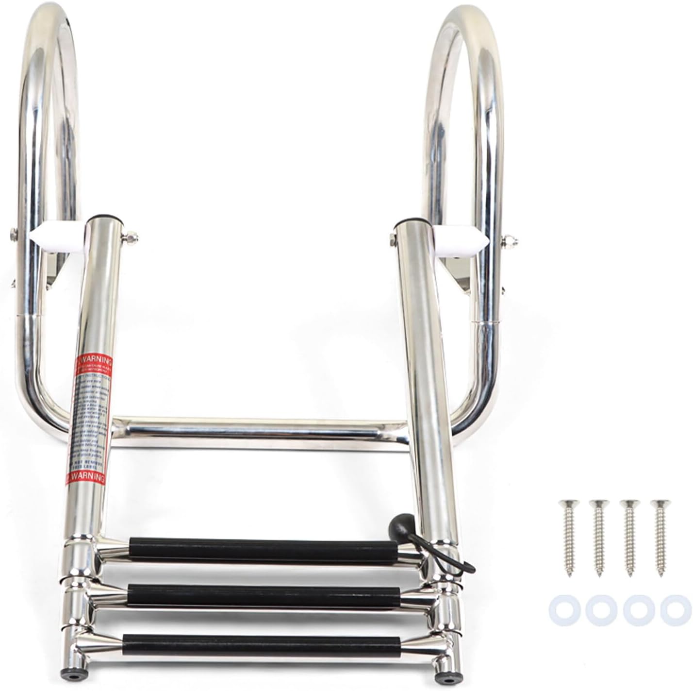 waltyotur 3 Steps Telescoping Ladder Boat Ladder Folding Dock Ladder Stainless Steel Replacement for Marine Boat Yacht Swimming Pool