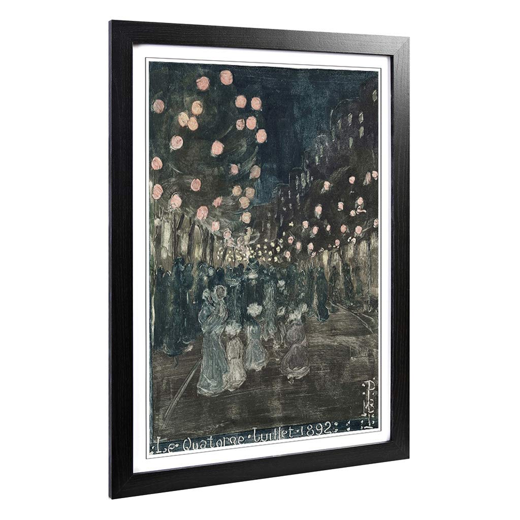Big Box Art Framed Print of Maurice Pendergrast Bastille Day Design | Wall Art Picture | Home Decor for Kitchen, Living Room, Bedroom, Hallway, Black, A2 / 24.5x18 Inch / 62x45cm