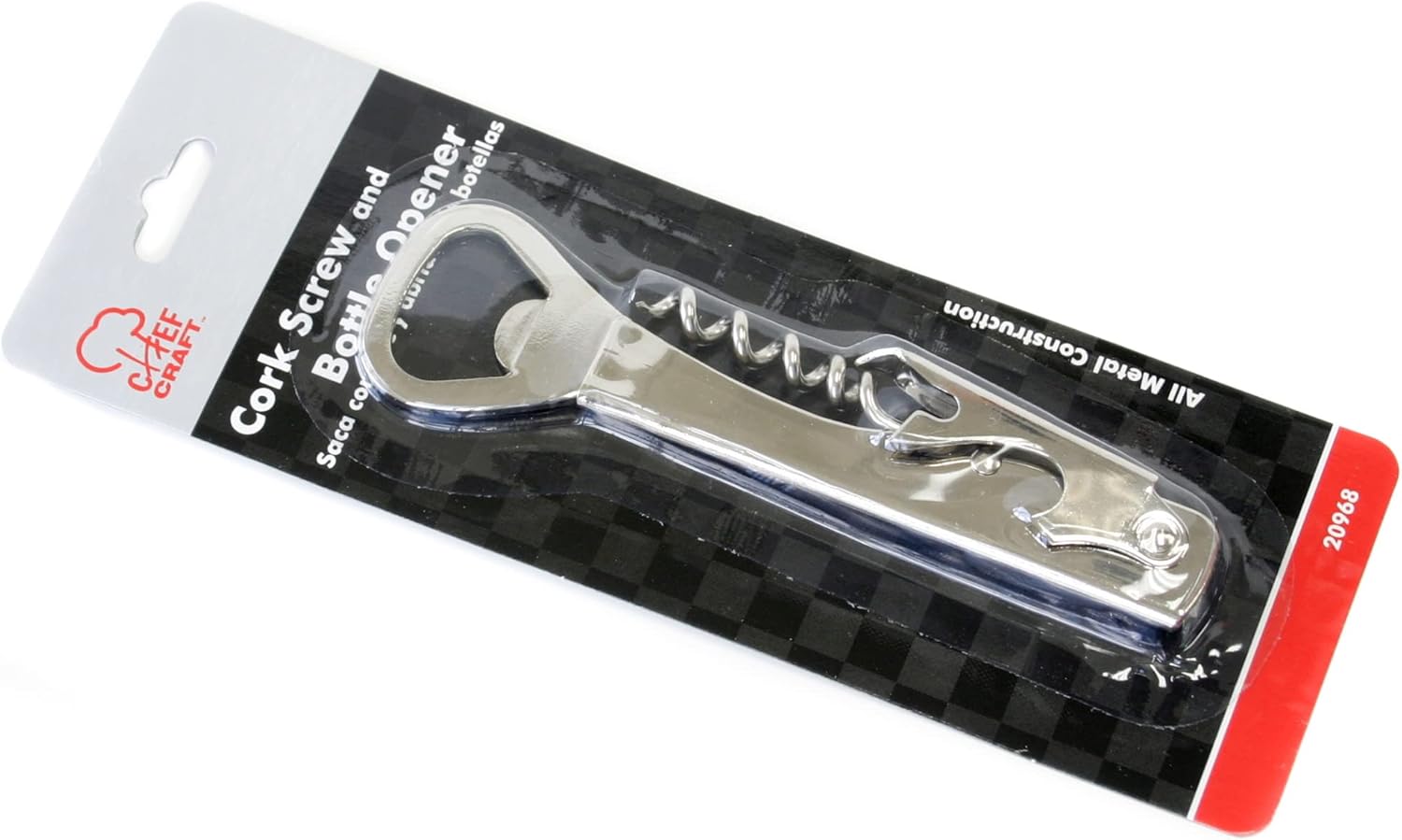 Chef Craft Select Bottle Opener and Corkscrew, 5.5 inches in length, Nickle Plated: Home & Kitchen