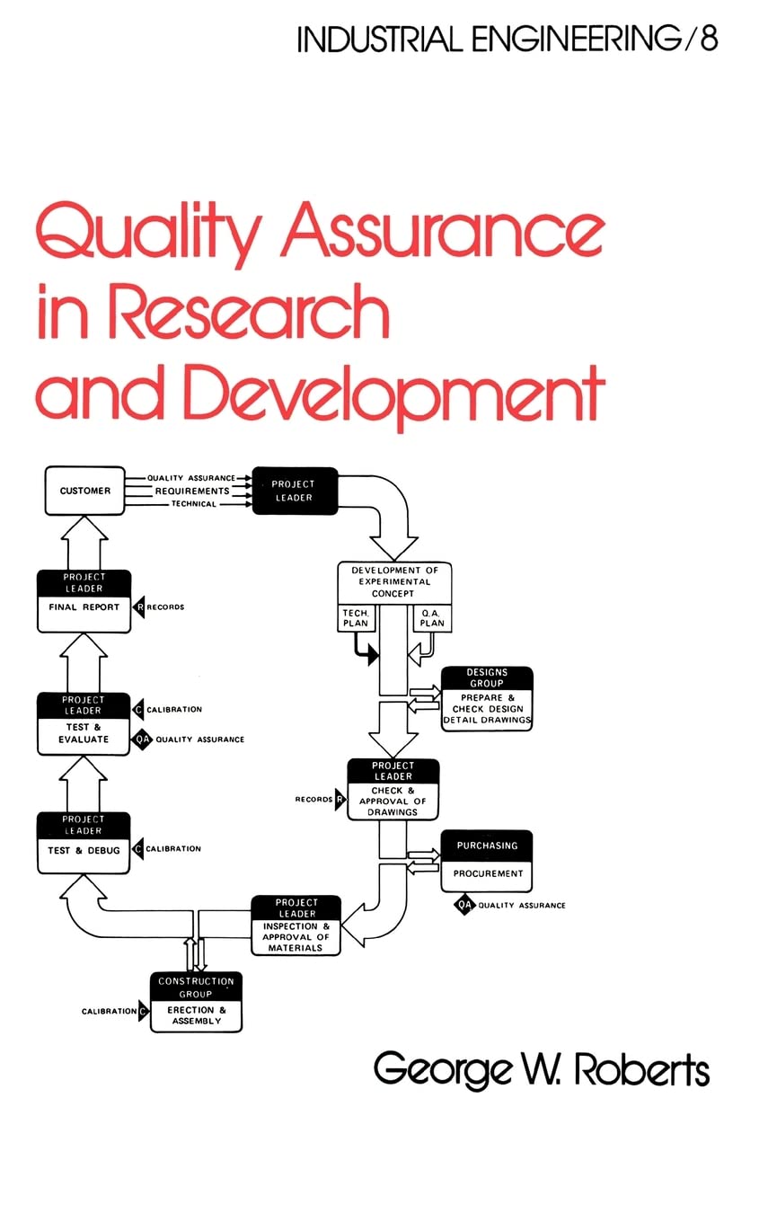 Quality Assurance in Research and Development: 8 (Industrial Engineering: A Series of Reference Books and Textboo)