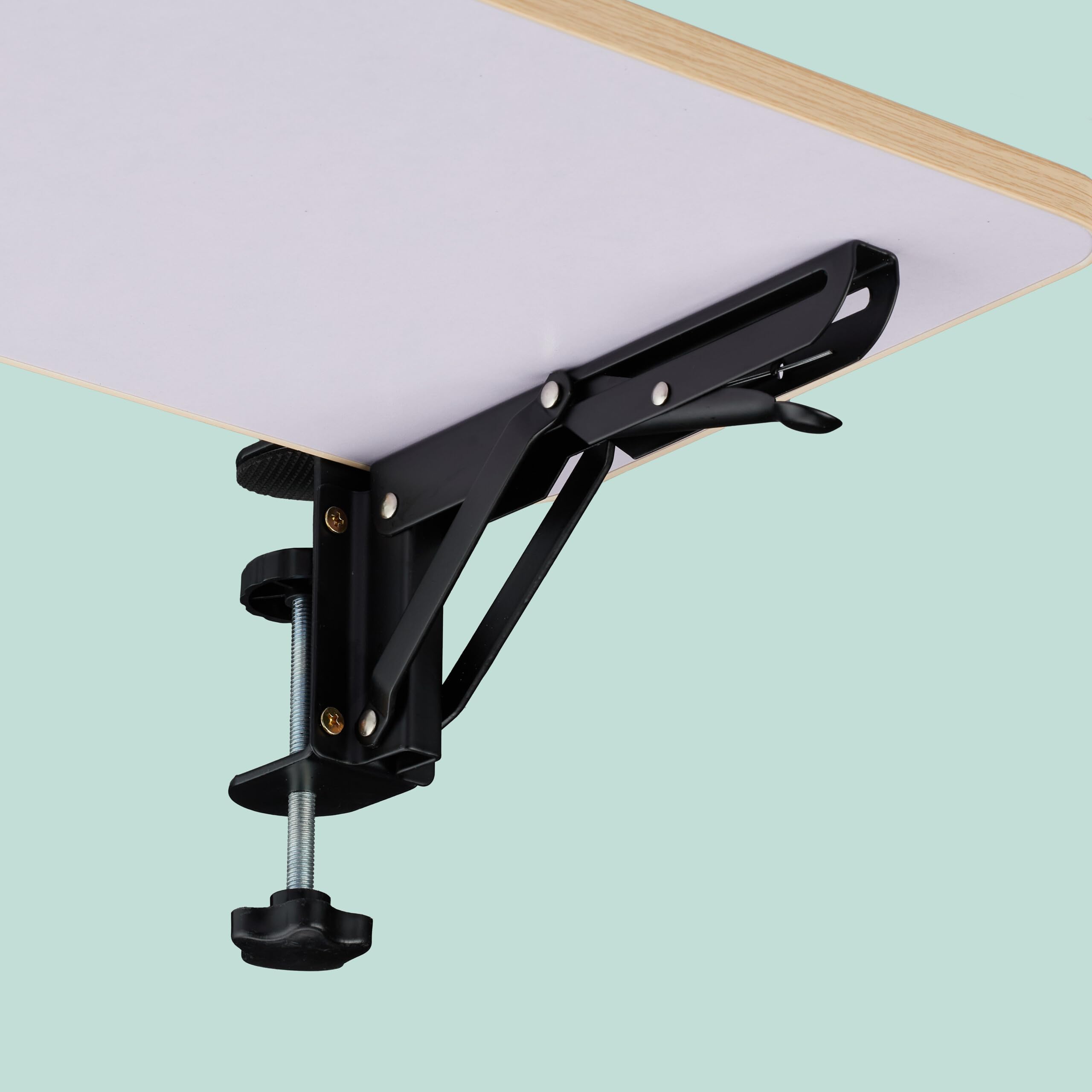 Relaxdays Schreibtischverlängerung, 65 x 24 cm, klappbar, zum Anklemmen, ergonomische Tischerweiterung, modern, weiß