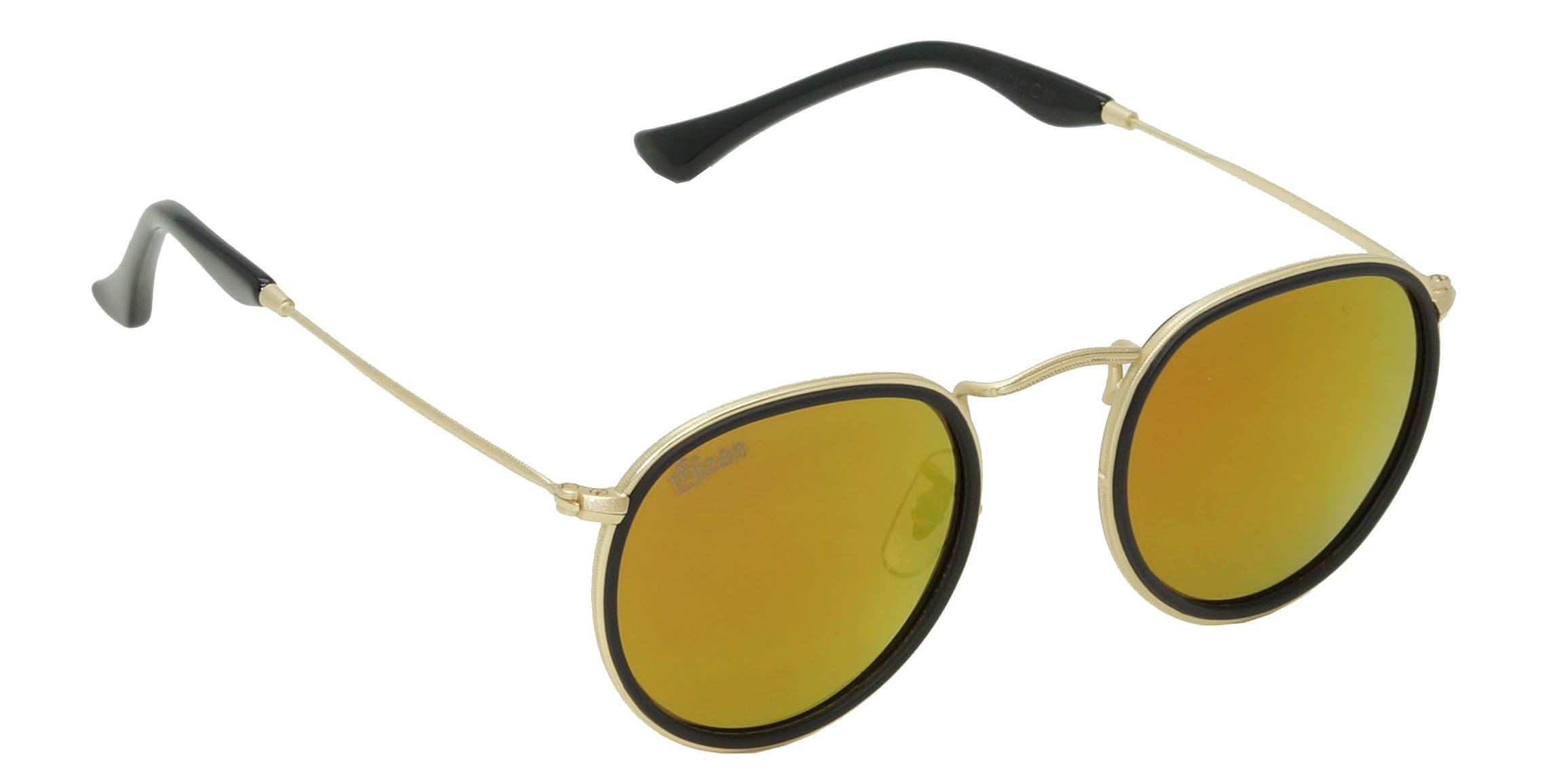 Fizan Orange Mirror Polarized Medium 48mm Round Sunglasses