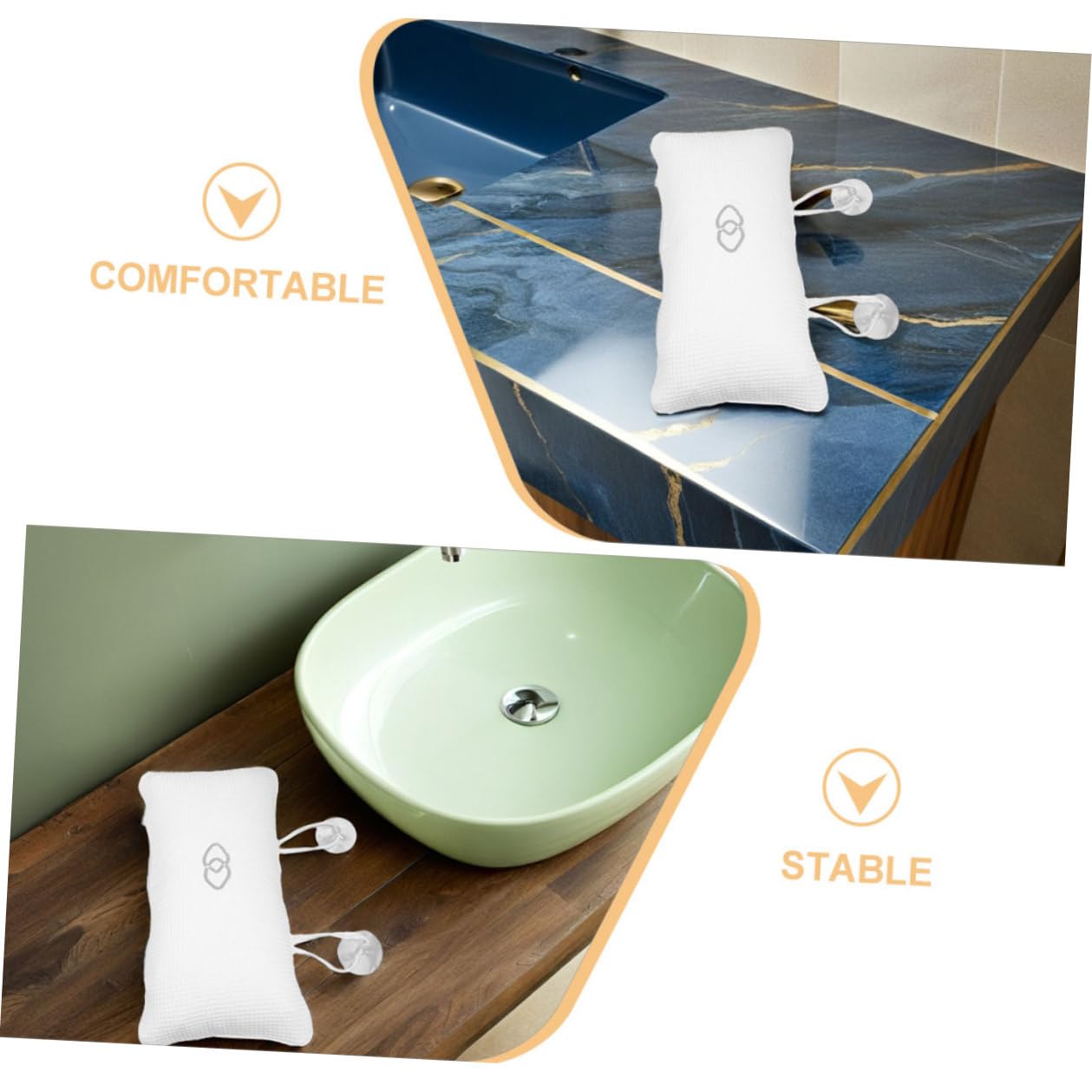 TOYANDONA 3 pezzi Cuscino da Bagno Ergonomico con Poggiatesta e Supporto Collo Soffice e Lavabile con Ventose Antiscivolo per Vasche Profonde per Rilassamento Spa e Bagno Confortevole