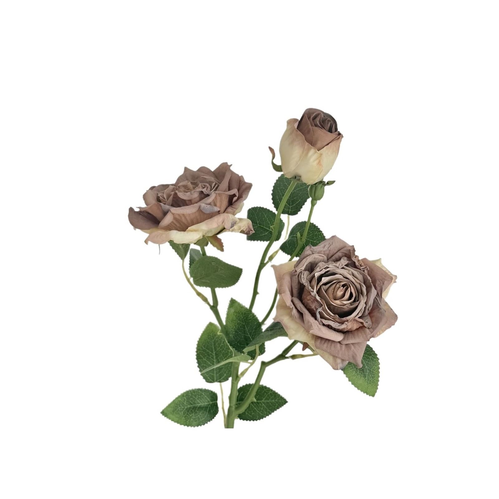 WLH Alexanders 3Heads Roses Wedding Bouquet Real Touch Artificial Flowers For Home Decor Flower Arrangement Centerpieces faux flower(Caf�)
