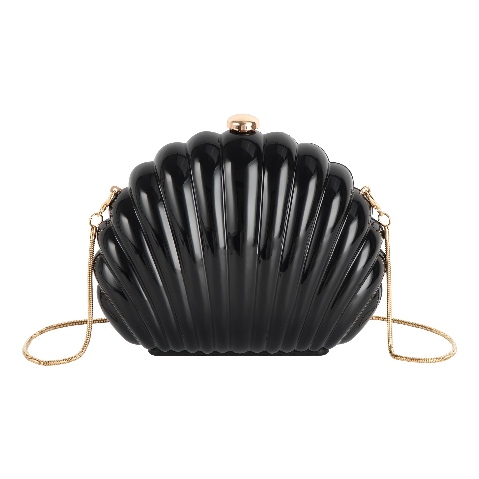 Women Seashell Evening Bag Purse Mermaid Chain Strap Clutch Handbag Shoulder Bag
