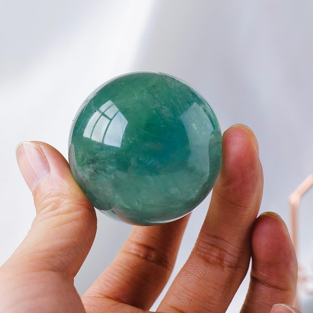 LHAOEEEYG 1PC Polished Green Fluorite Quartz Sphere Gemstone Crystal Ball Home Decoration Gifts (Size : 5-6cm)
