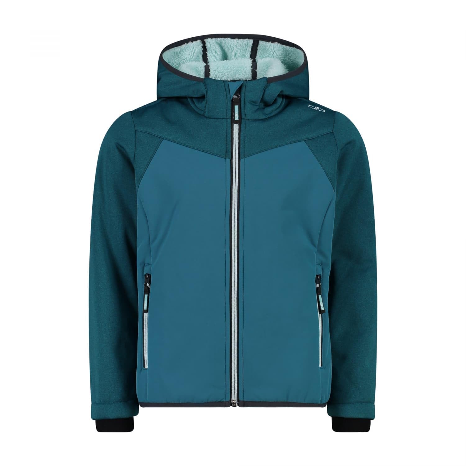 CMP Girl's Jacket with Fixed Hood in Softshell Combined Jacket Unisex – Children and Teenagers