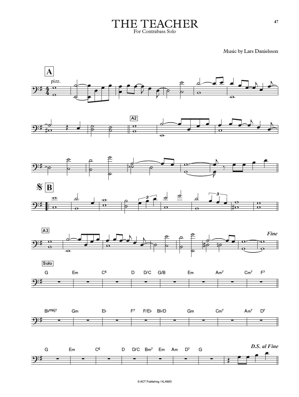 Lars danielsson: 20 impromptus for piano & 1 solo piece for contrabass
