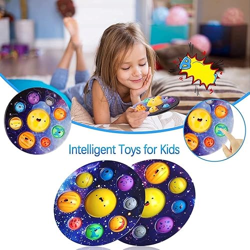 Miniatura 3 de Juguetes para ansiedad con hoyuelos espaciales sistema solar planetas astronomía espacial juguetes educativos para recuerdos de fiesta regalo de