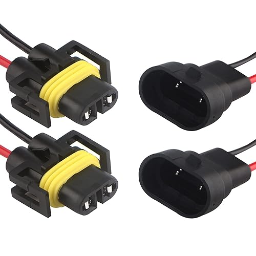 H8 H11 880 881 Male Socket Adapter Connector Wiring Harness&Female Adapter Wiring Harness Sockets Wire Compatible with Headlights or Fog Lights 2Set