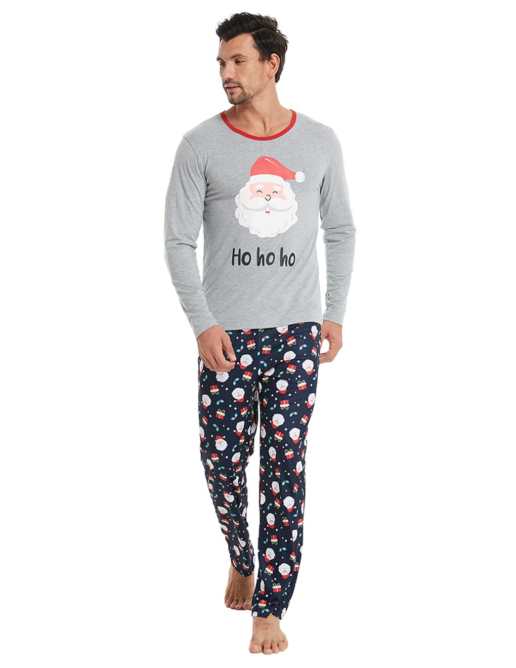 MyFav Family Matching Christmas Pyjamas Set Xmas Pjs Sleepwear Long Sleeve Nightwear for Womens Mens Girls Boys Kids