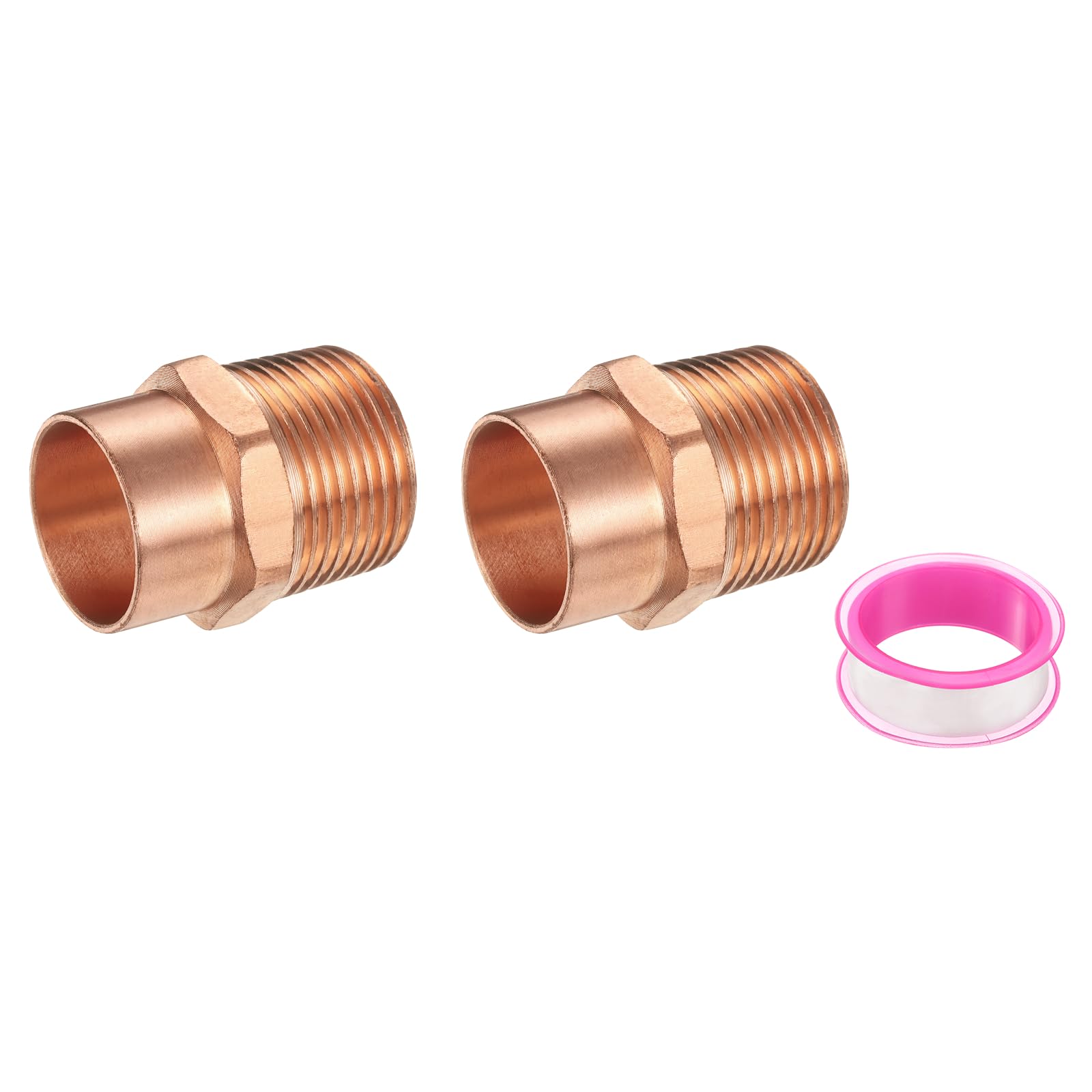 Adaptador de tubo de cobre 22 mm ID conectores roscados 3/4"G macho para HVAC comercial 2 piezas