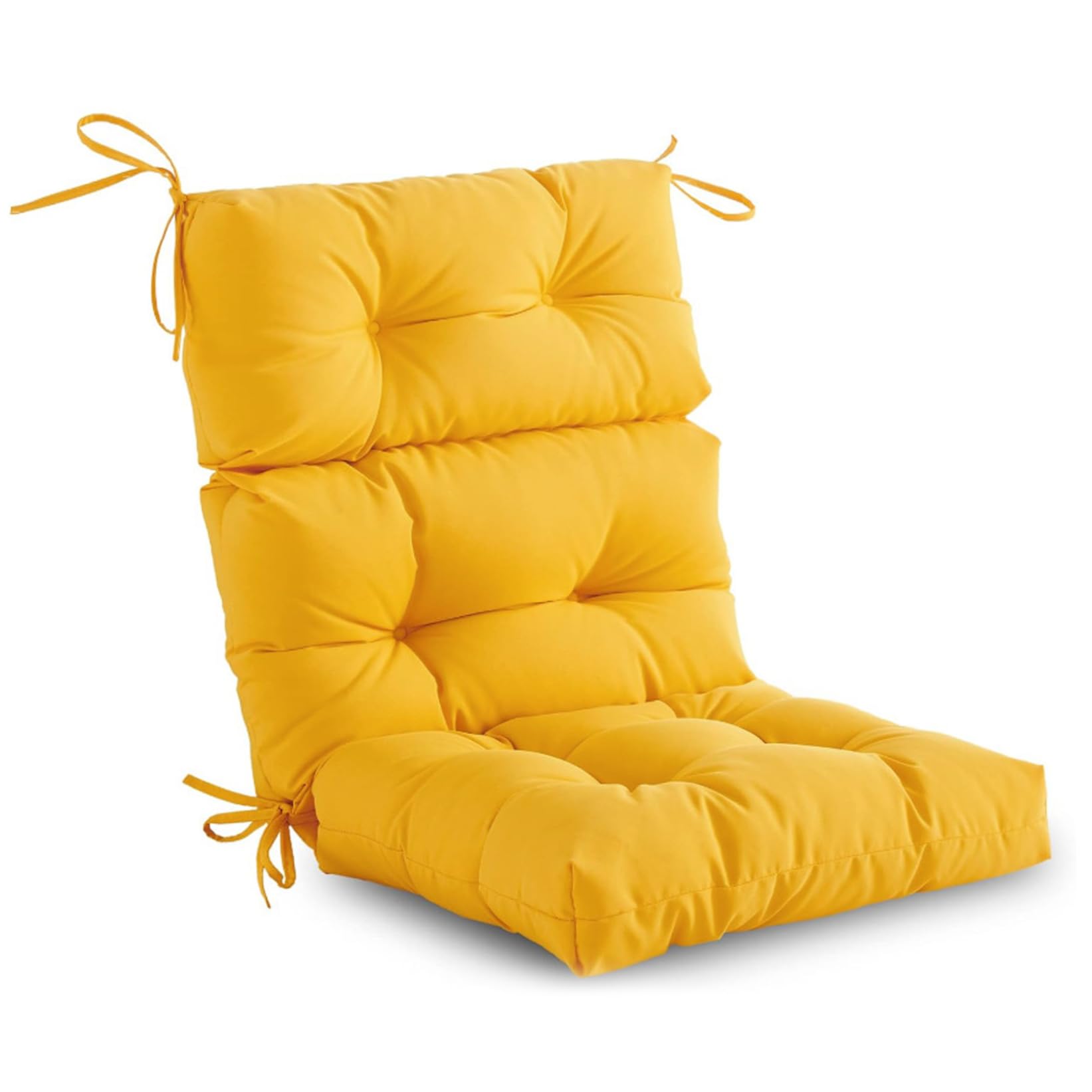 Cojín para mecedora de exterior con respaldo amarillo de espuma de alta densidad de 44x21
