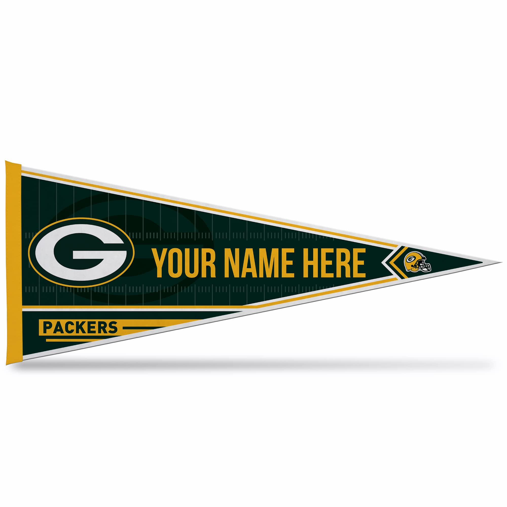 Rico Industries NFL Football Green Bay Packers Personalized - Custom 12" x 30" Soft Felt Pennant - EZ to Hang