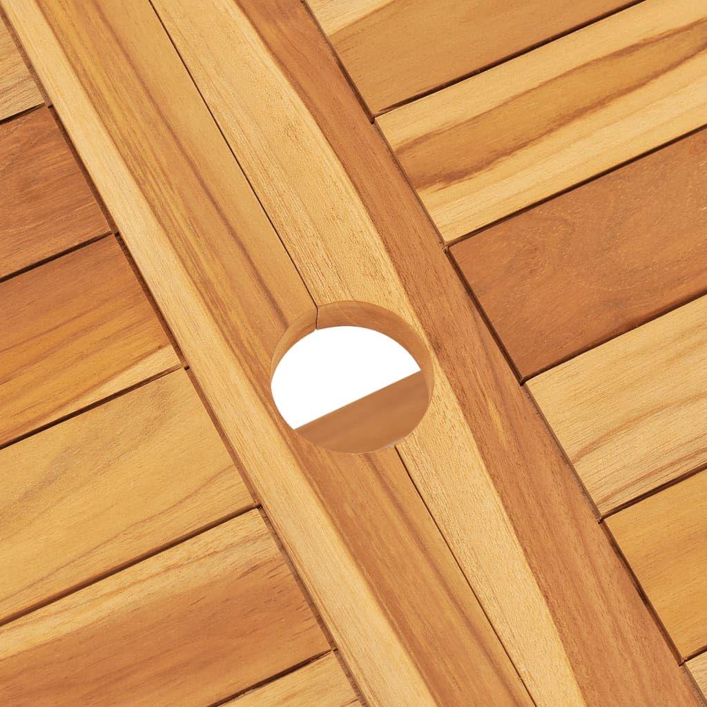 Set da giardino in legno massello con sedie da giardino in teak con schienale, mobili da giardino pieghevoli e in teak resistente alle intemperie, con ombrellone