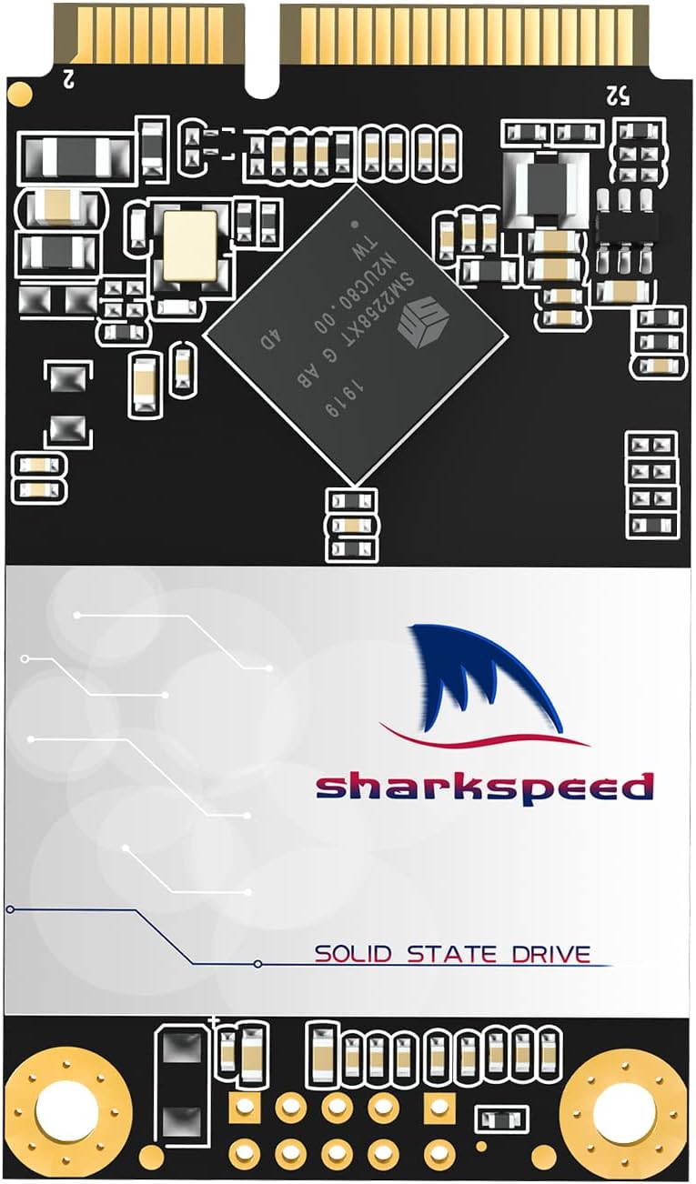 mSATA SSD 256GB SHARKSPEED Plus Internal Mini SATA SSD Drive 3D NAND Solid State Drive for Mini PC Notebooks Tablets PC(mSATA 256GB)