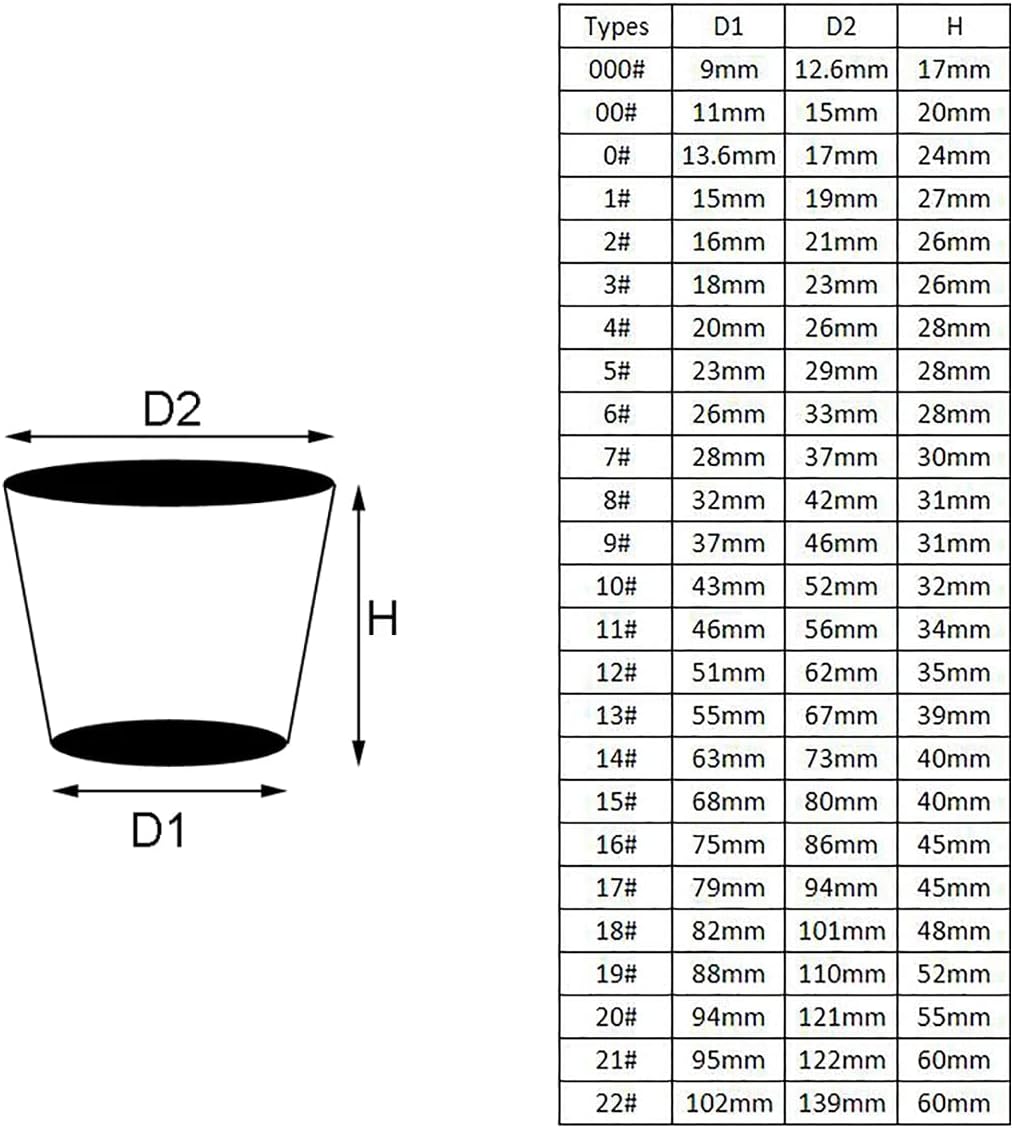 10pcs Food-Grade White Silicone Stoppers for Test Tubes, Bottles, and Brewing - Rubber Seal Caps for Lab and Home Use(No 6)
