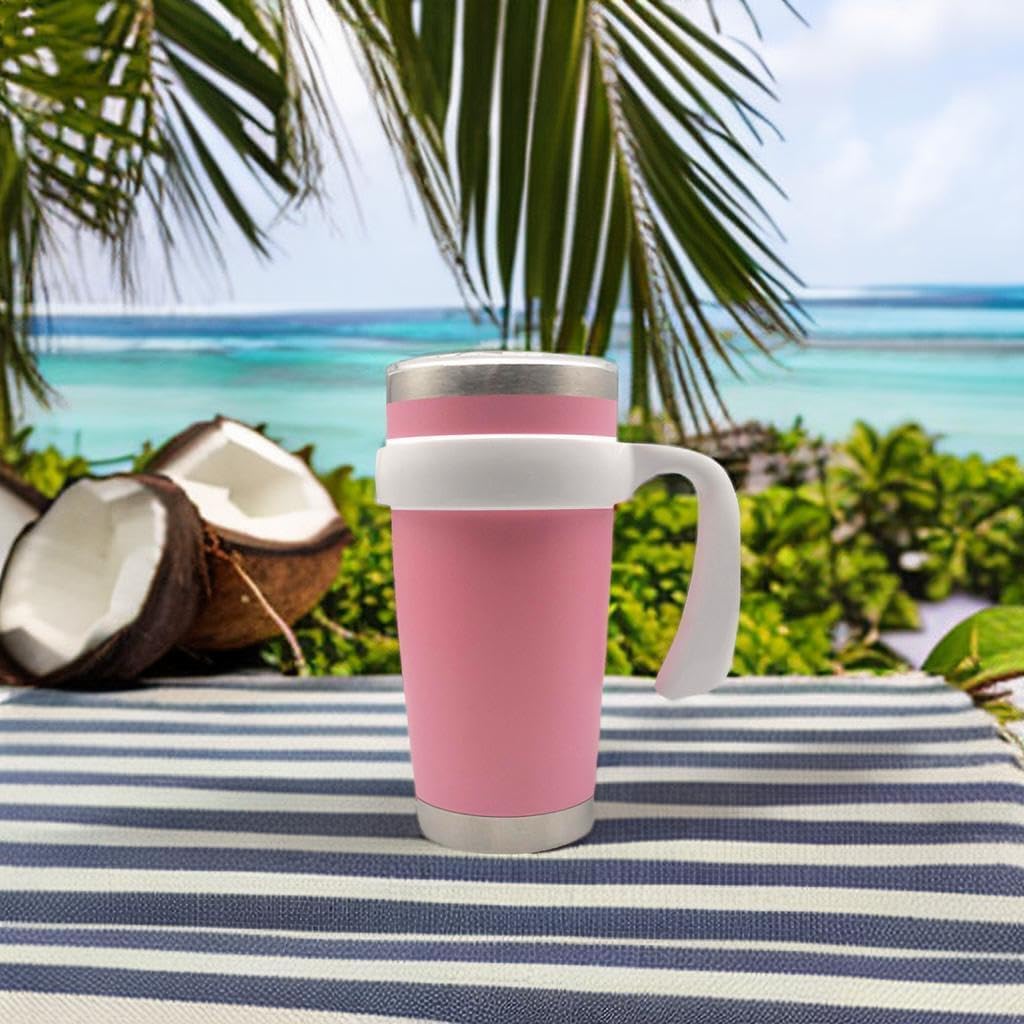 20 oz Tumbler Handle, Anti Slip Travel Mug Grip Cup Holder for Vacuum Insulated Tumblers, Suitable for Trail, Sic, Yeti Rambler, Ozark and More 20 Ounce Tumbler Mugs Attachment (White) image 5