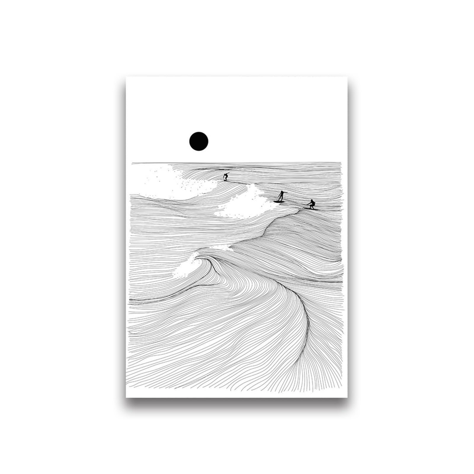 Graiting 1pc Waves Art Pictures Surfing Penguin Manta Dolphin Whale Prints Canvas Painting For Home Living Room Decoration(09,50x70cm)