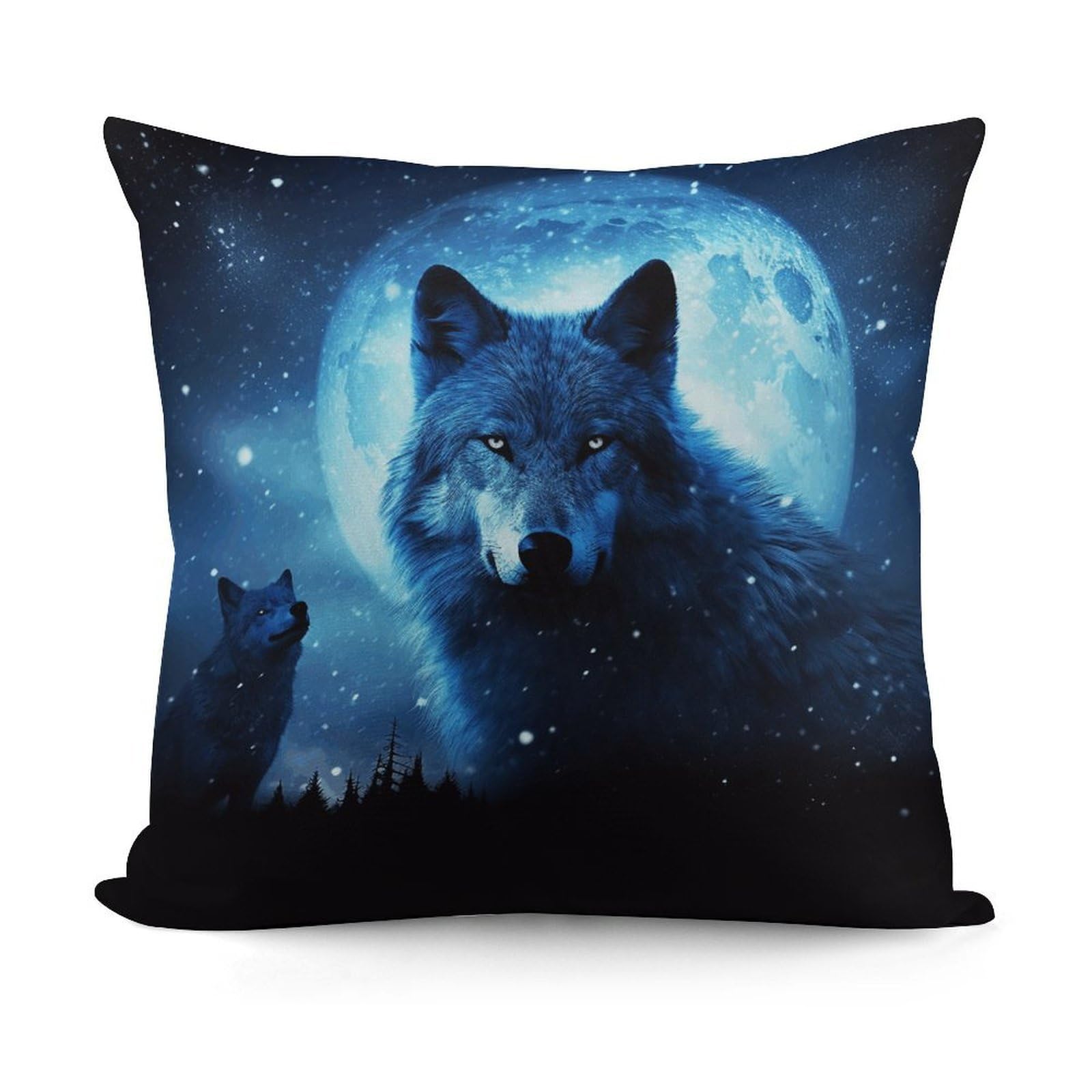 VstaDank Decorative Wolfs Throw Pillow Covers Luxury Soft Pillowcases Fluffy Plush Accent Pillow Cases Personalized Square Lumbar Pillows Shells for All Seasons 18" X 18"