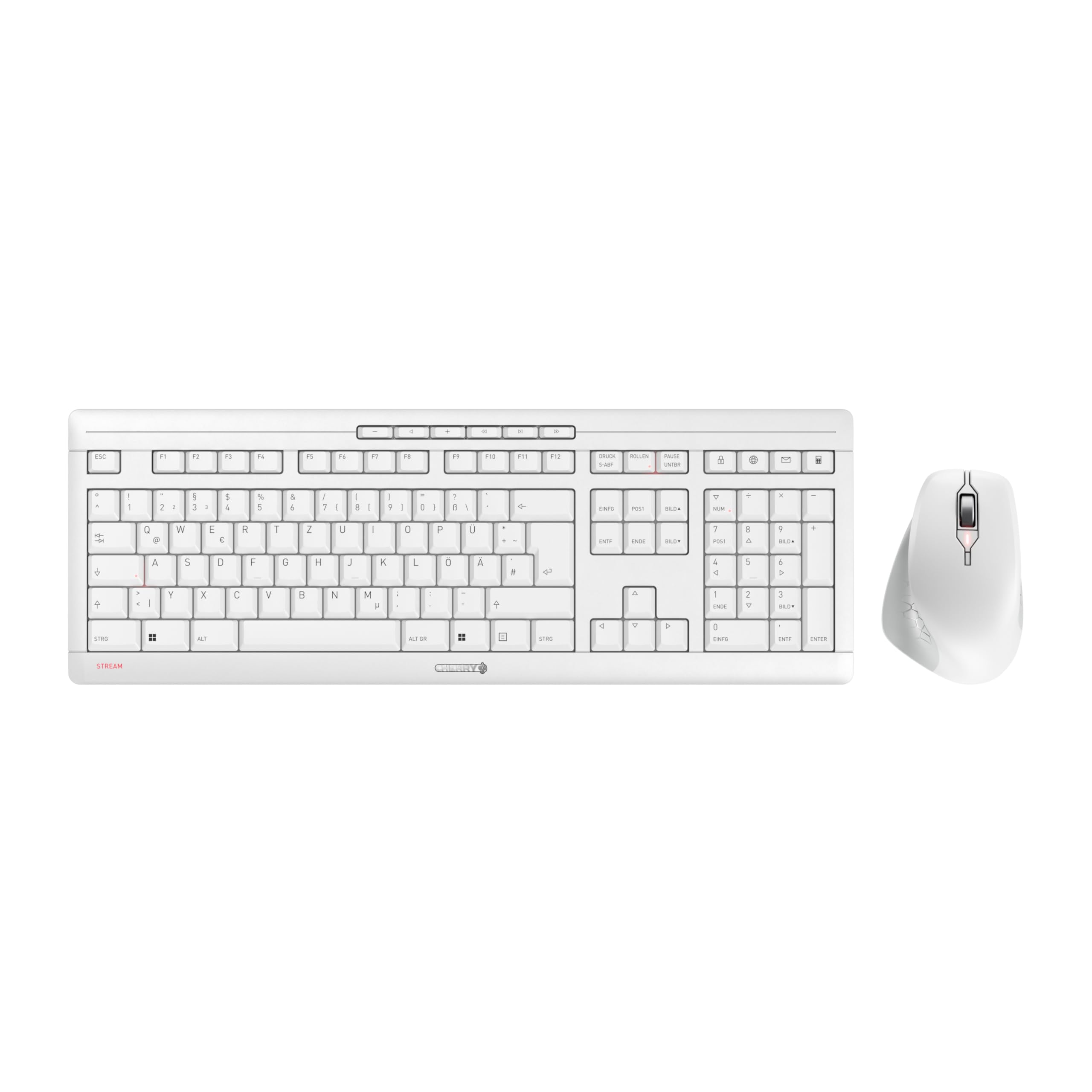 CHERRY STREAM DESKTOP COMFORT, Wireless Keyboard and Mouse Set, German Layout (QWERTZ), 2.4 GHz, Silent Keys, Ergonomic Mouse, White-Grey-image-39