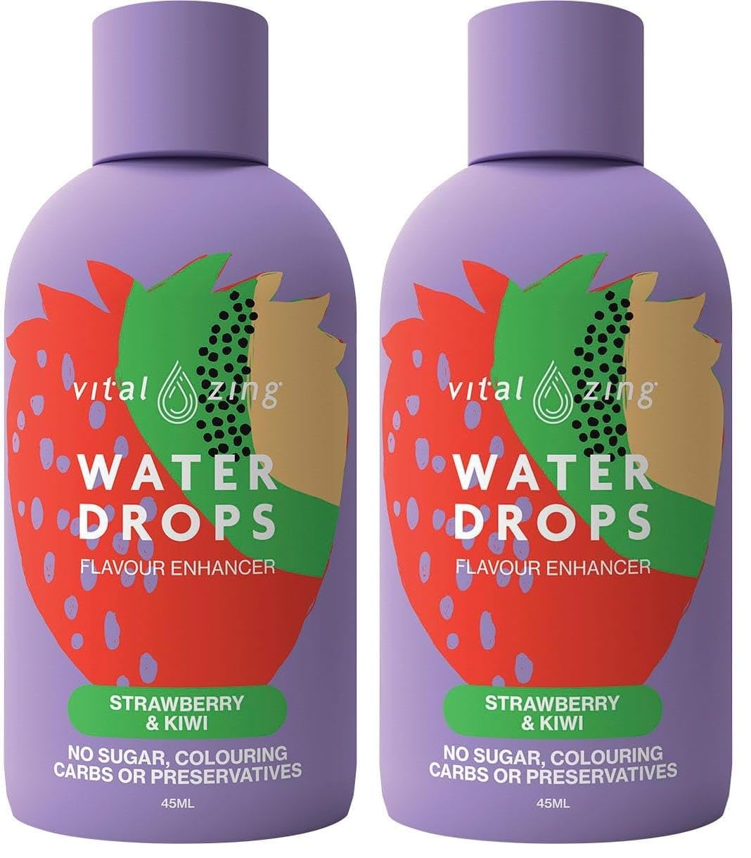 Vital Zing Stevia Strawberry and Kiwi Water Drops 45 ml (Pack of 2) - 45 ml (Pack of 2)