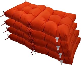 Kunste Indoor Outdoor Patio Garden Seating Cushions High Back Cushions Deep Seat Cushions Set of 4 Orange Red Price In India