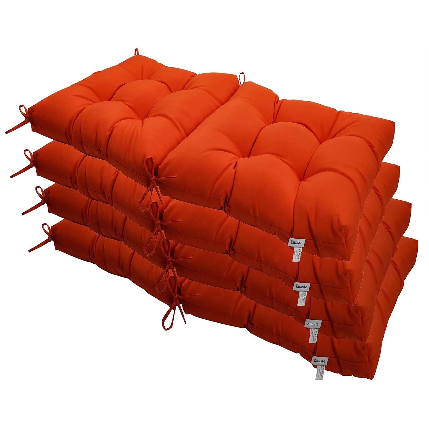 Kunste Indoor Outdoor Patio Garden Seating Cushions High Back Cushions Deep Seat Cushions Set of 4 Orange Red - Review, Price and Buying Guide