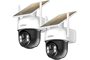 AOSU Solar Camera Outdoor Wireless - 100% Wire-Free Outdoor Security Camera with Fixed Solar Panel