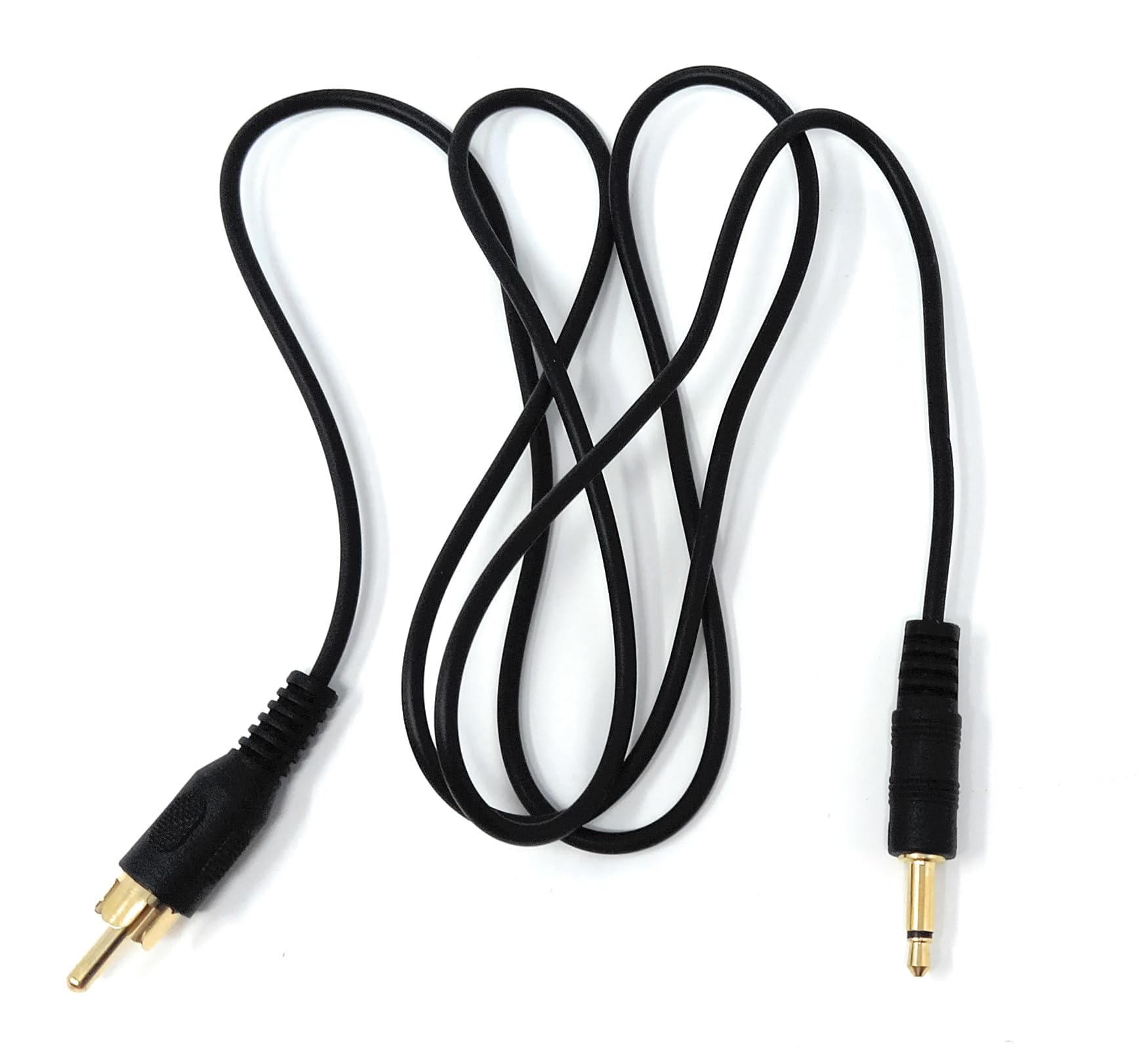 DRUT 1m 3.5mm Mono Jack Plug To RCA Phono Single Plug Lead Cable 3ft, (Black Gold) - Image 4