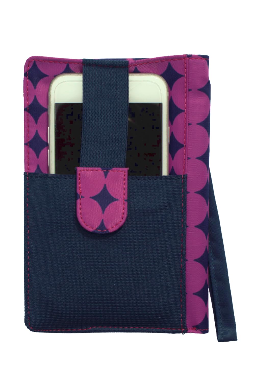 Big Skinny Women's Plus Myphone Bi Fold Slim Plum Dot Wallet Wristlet, PlumDot