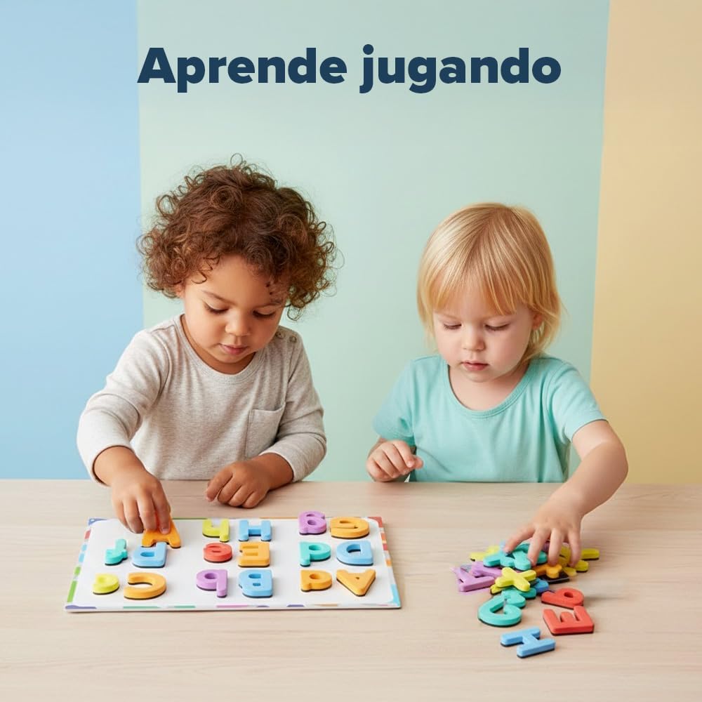 Letras y Números Magnéticos para Niños - Conjunto Completo: 182 Letras y 81 Números y Símbolos - Imanes Gruesos de Espuma para la Nevera - Incluye 2 Cajas, Pizarra Magnética, Rotuladores y Borrador