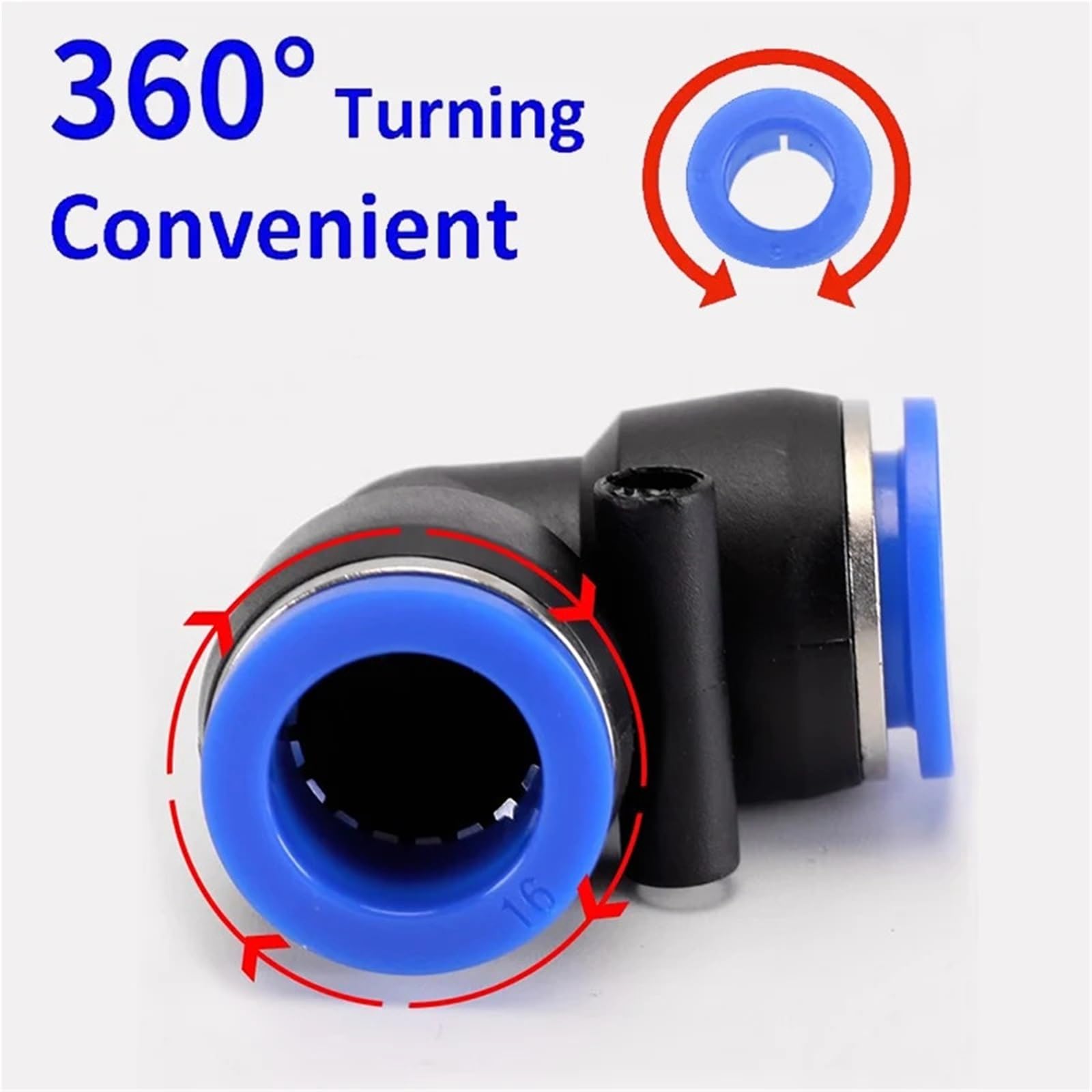 20 piezas de accesorios neumáticos PV 4 6 8 10 12 mm OD L tipo tubo de velocidad de flujo de plástico codo de grado rápido conectores de aire(PV-12)