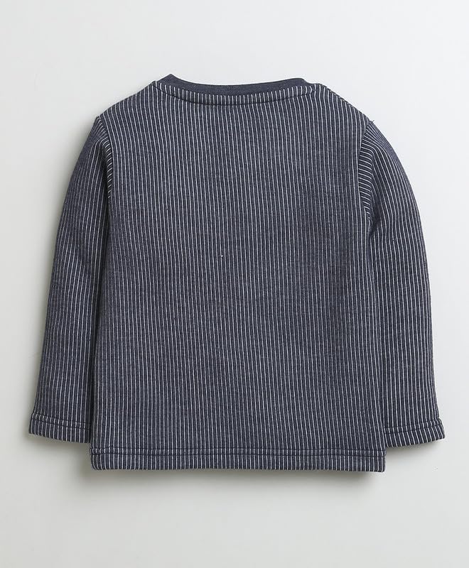 BUMZEE Peb9636 T-shirt termiczny i spodnie do biegania dla chłopców, pełne rękawy, bawełna, ciemnoszary