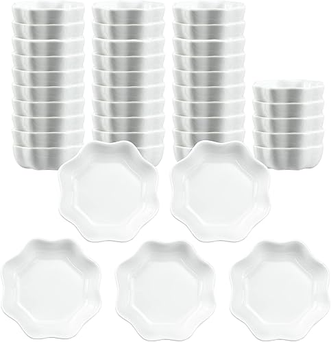 Miniatura 8 de SOCOSY - Juego de platos de salsa de cerámica multiusos en forma de estrella, platos de condimento, plato de sushi para aperitivos, platos de salsa