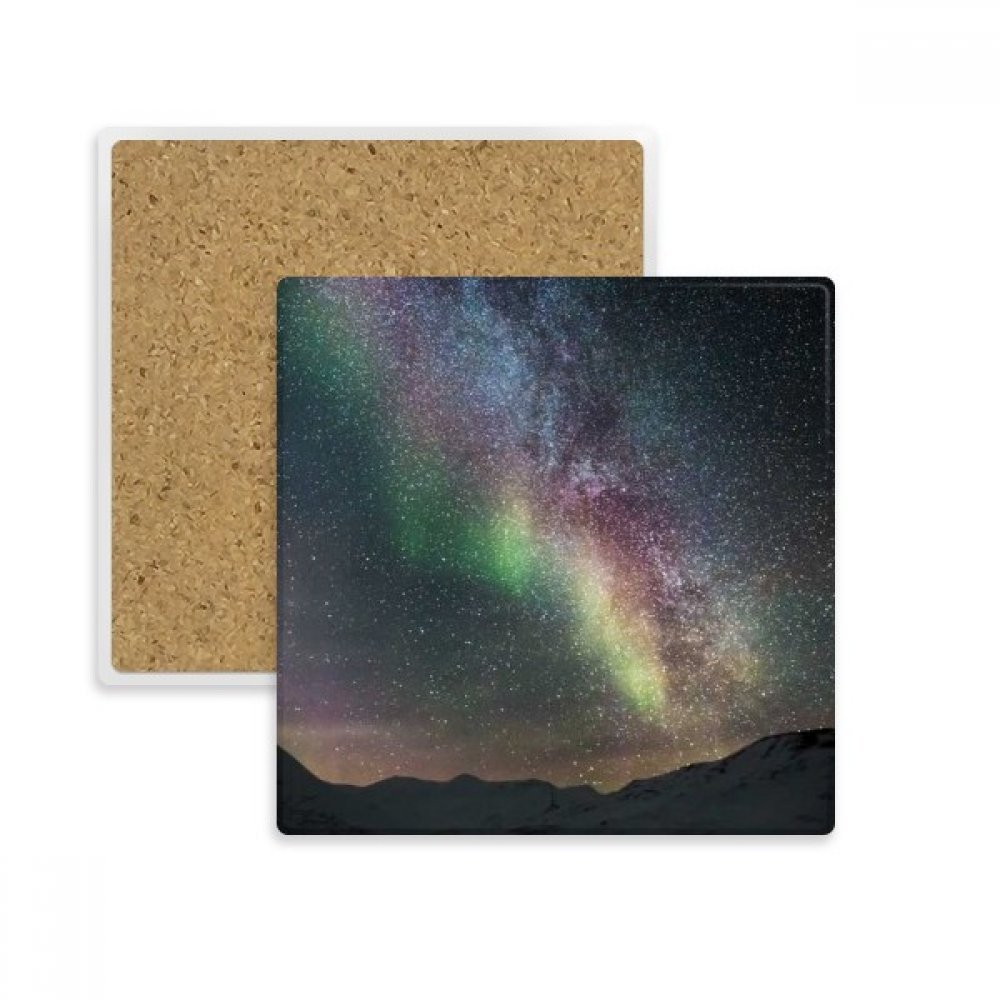 Dessous de verre carré nuages ciel coloré foncé en pierre absorbante